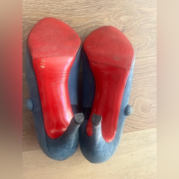 LOUBOUTIN GUC Elegant Blue Women's Shoes Size 39 - Picture 4 of 5